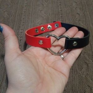 Harley quinn inspired adjustable heart choker